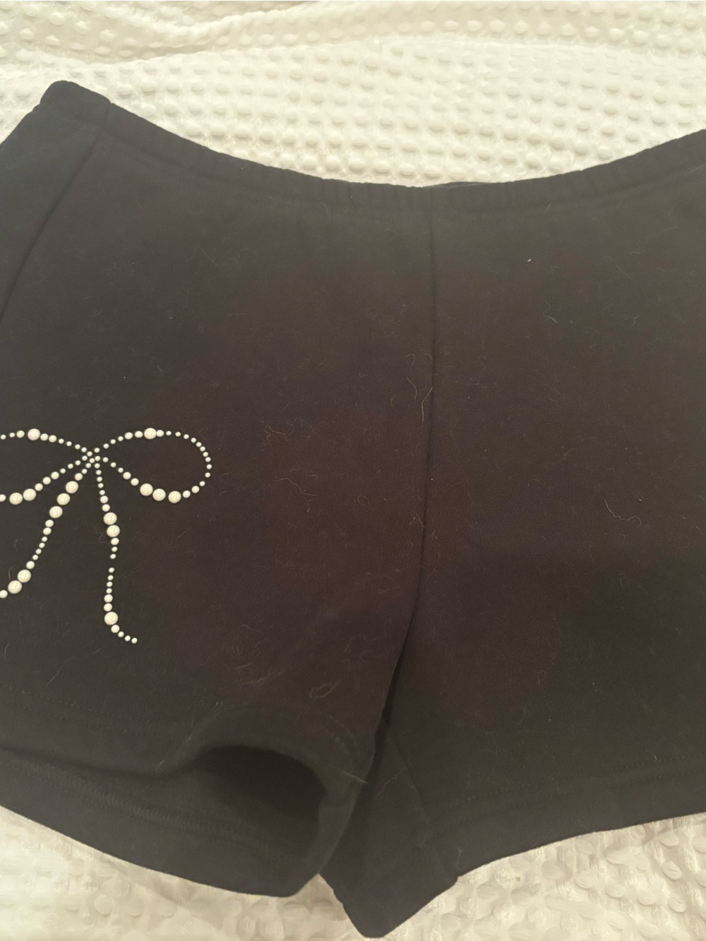 PacSun Black Shorts with Bow white beads Accent on front